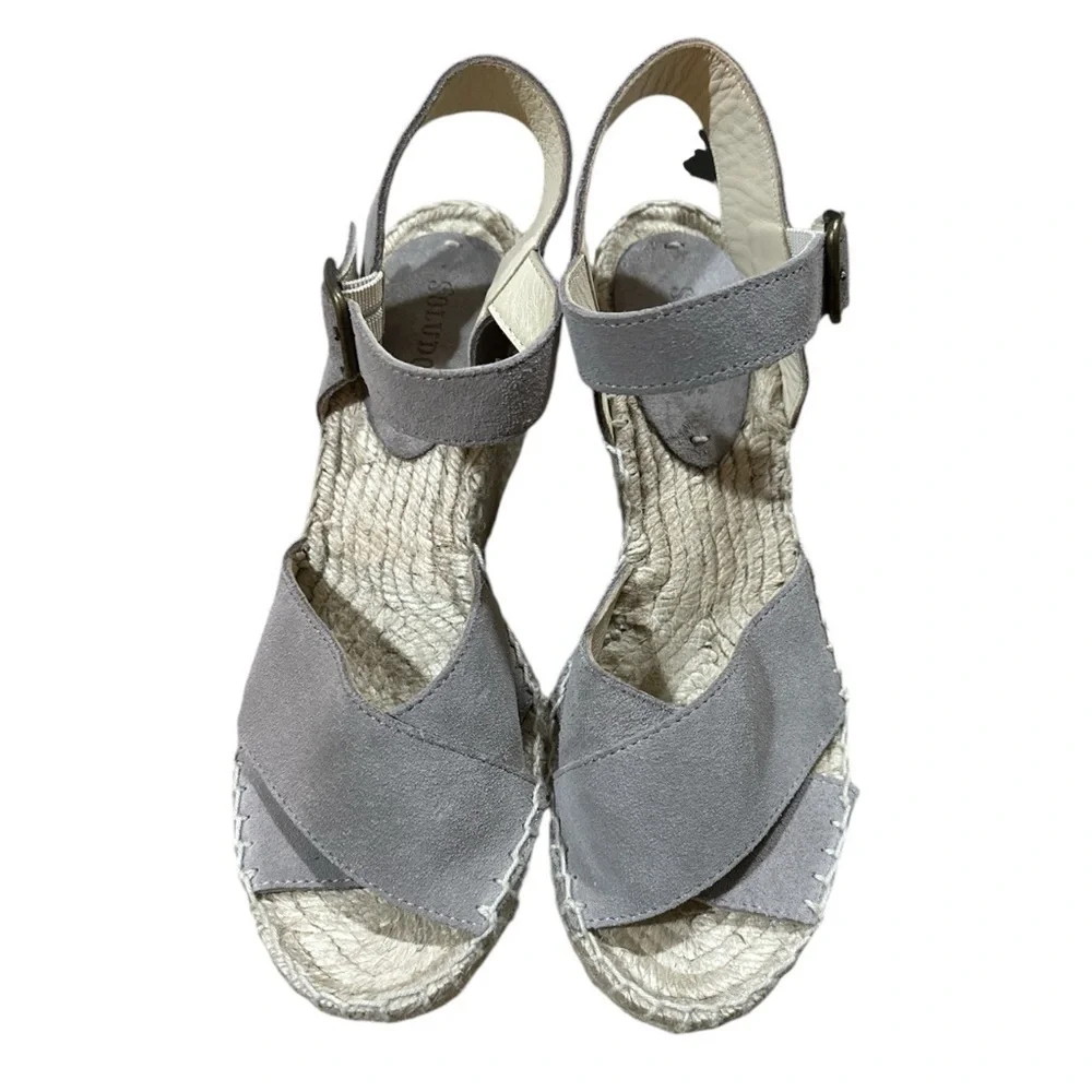 EUC - Soludos Suede Espadrilles Wedges - Size 9